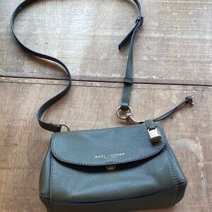 Marc Jacobs Olive Green Pebbled Leather Crossbody with Gold Hardware